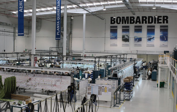 L'établissement Bombardier de Queretaro a été inauguré en février 2008. Il produit des fuselages intermédiaires.