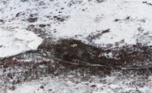 Vue aérienne du site du crash du F-22