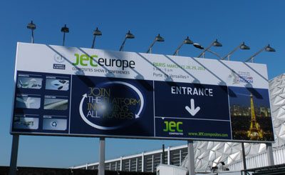 L'entrée du JEC Composite Show à Paris en mars 2012.