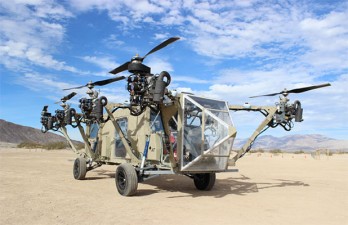 Premier vol d’essai du camion-hélicoptère Premier vol d’essai du camion-hélicoptère